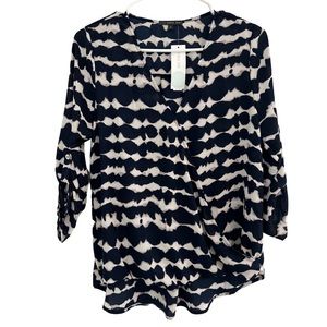 West Kei High Low Navy Blouse
